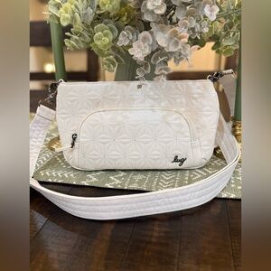 Lug “Flyer” Crossbody Bag, White Quilted, NWOT